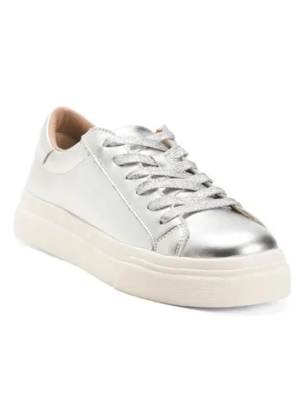 Blondo Venna Waterproof Platform Lace Up Sneakers In Silver Women’s Size 10M New
